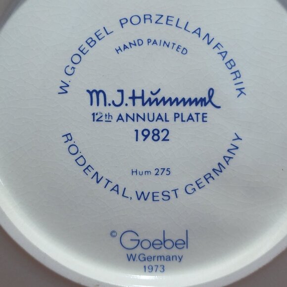 MJ Hummel 12th Annual Decorative Plate Umbrella Boy 1982 Goebel W Germany 1973 - Picture 7 of 10